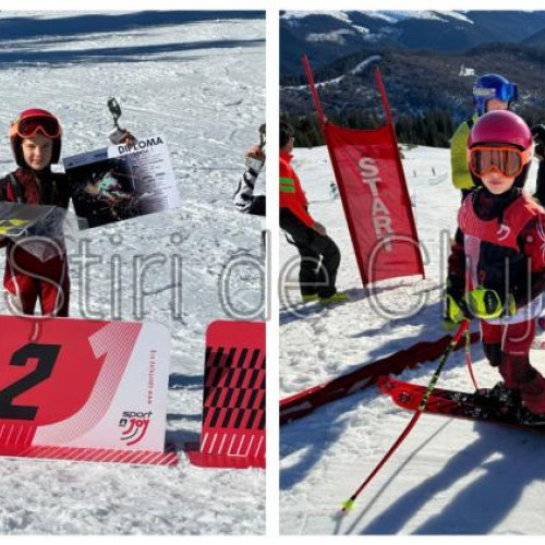 Sara Timpau, vicecampioana națională la schi alpin la doar 7 ani
