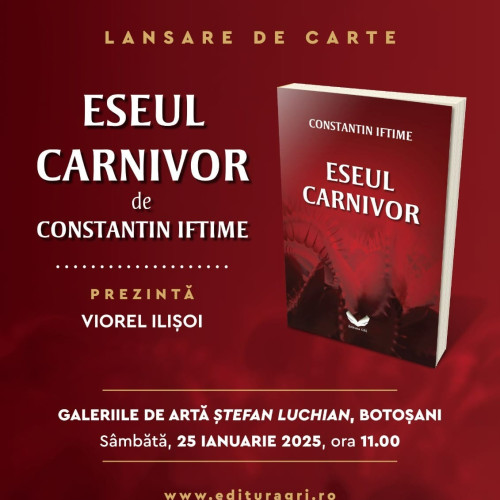 Lansarea volumului „Eseul carnivor” la Muzeul Județean Botoșani