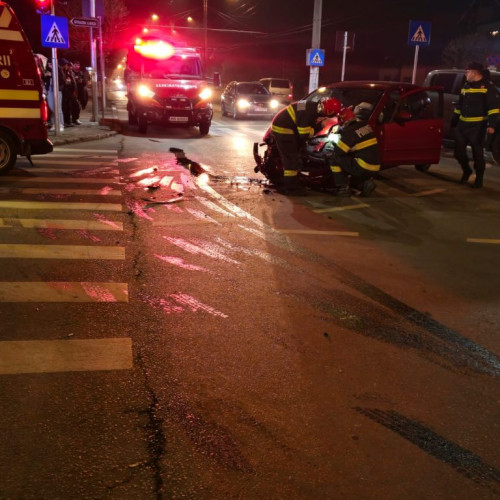 Accident pe Bulevardul Ecaterina Teodoroiu din Târgu Jiu