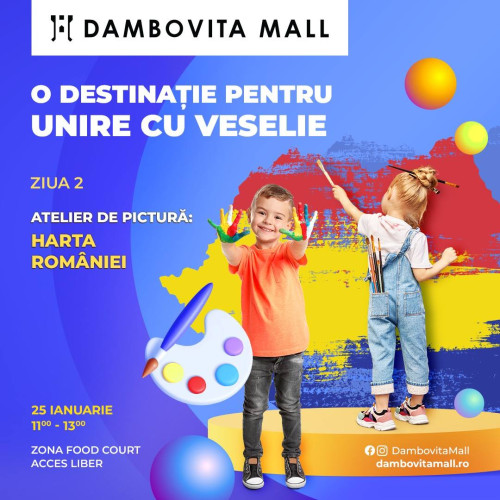 Activitate artistică pentru copii la Dâmbovița Mall cu ocazia Zilei Unirii