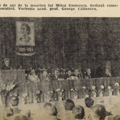 Comemorarea a 75 de ani de la moartea lui Mihai Eminescu în 1964