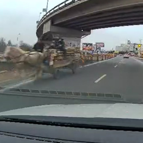 Incident cu o căruță pe DN1, în apropierea centrului comercial VIVO Cluj