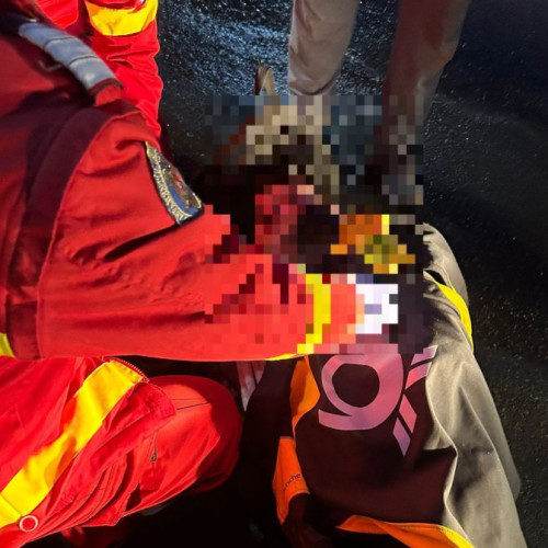 Jandarm salvează o victimă după un accident rutier în Satu Nou de Jos