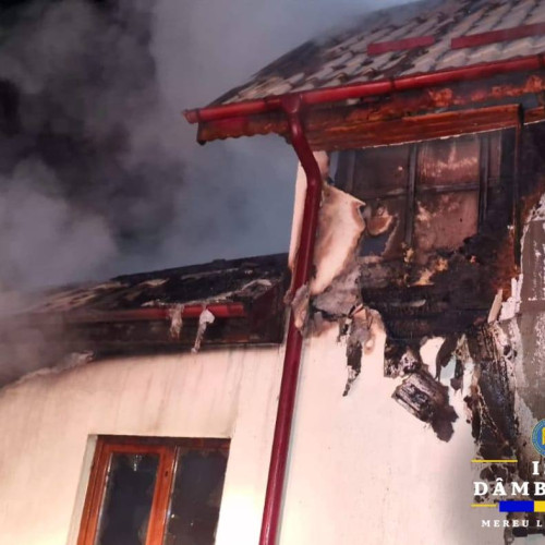 Incendiu de proporții în comuna Valea Dâmboviței