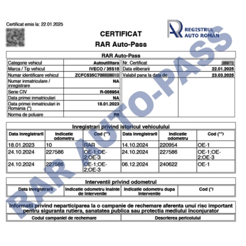 A intrat în vigoare Certificatul RAR Auto-Pass: Atenție la înșelătorii