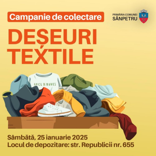Campanie de colectare a deșeurilor textile în comuna Sânpetru
