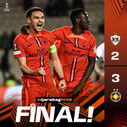 FCSB învinge Qarabag FK și se califică în faza următoare a Europa League
