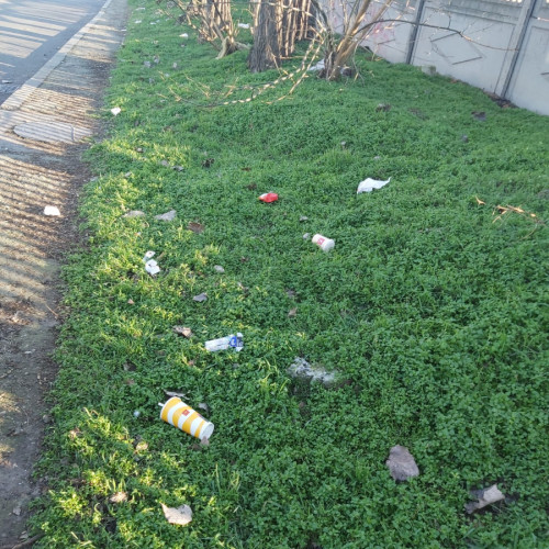 Mașini de intervenție parcate pe strada Argeșului, lângă Grădinița Nr. 59