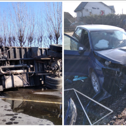 Accident rutier la Mihai Viteazu: trei persoane rănite