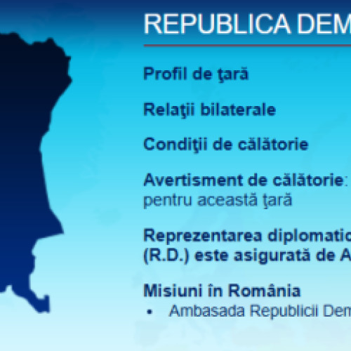 Avertisment de călătorie în Republica Democratică Congo pentru cetățenii români