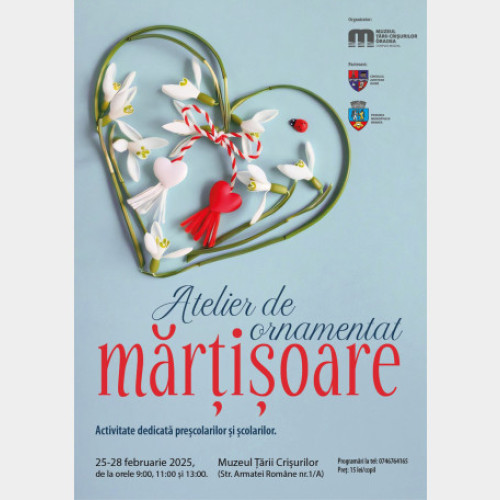 Atelier de ornamentat mărțișoare din lut la Muzeul Țării Crișurilor