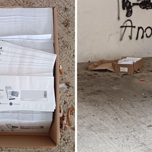 Zeci de facturi Digi abandonate pe o stradă din Florești, Cluj