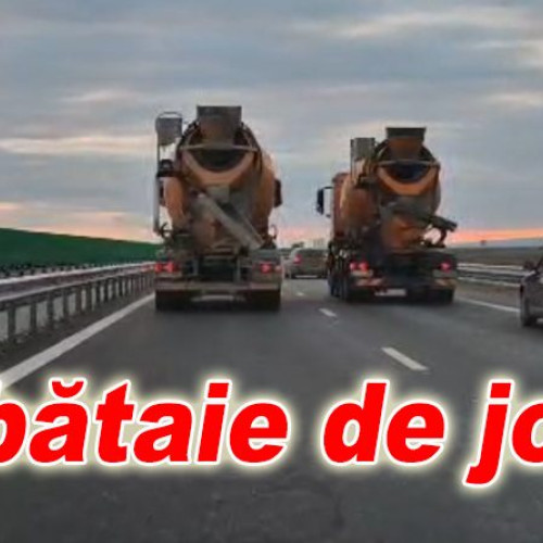 Doi șoferi de basculante blochează depășirile pe A7, imagini stârnind reacții online