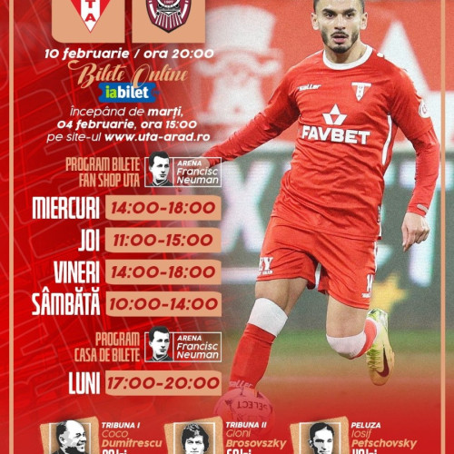 UTA va înfrunta CFR Cluj pe teren propriu în Superligă