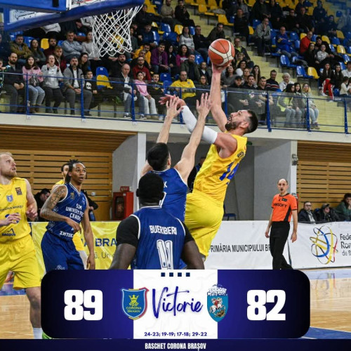 CSM Corona Brașov obține a șaptea victorie consecutivă în Liga Națională de baschet masculin