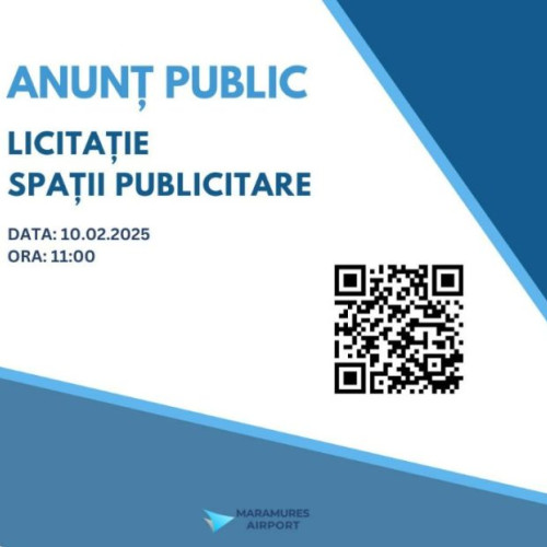 Aeroportul Internațional Maramureș anunță licitație pentru închirierea spațiilor publicitare