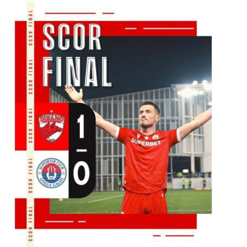 Dinamo învinge Oțelul Galați cu un gol în ultimele momente