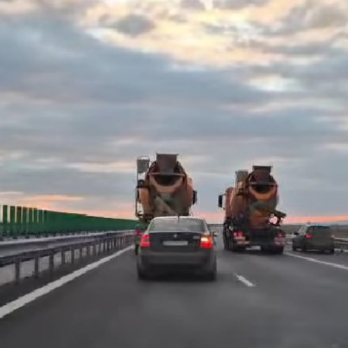 Betonierele s-au întrecut pe A7, provocând haos în trafic