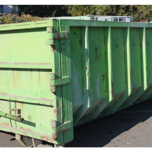 Containerul verde Polaris amplasat pe Aleea Egretei pentru colectarea deșeurilor voluminoase