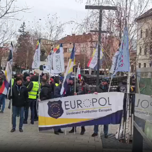 Protest al polițiștilor din Cluj împotriva tăierilor salariale
