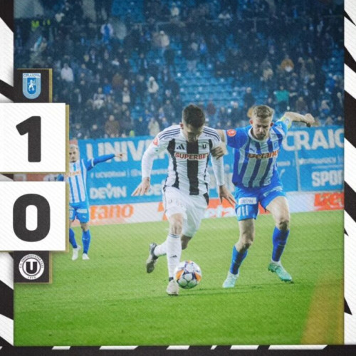 Universitatea Craiova învinge liderul Universitatea Cluj cu 1-0