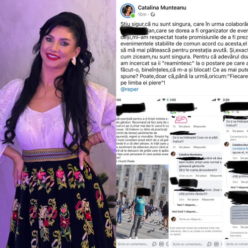 Cântăreața de muzică populară Cătălina Munteanu acuză un organizator de evenimente că nu a plătit-o