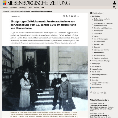 Document fotografic rarefă în amintirea deportării sașilor din Sibiu