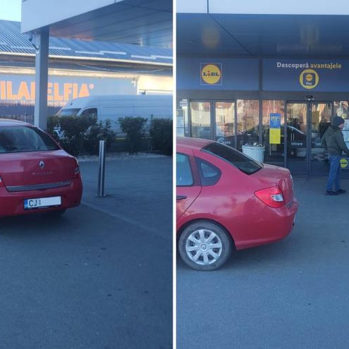 Sofer grăbit blochează intrarea la magazinul Lidl din Cluj-Napoca
