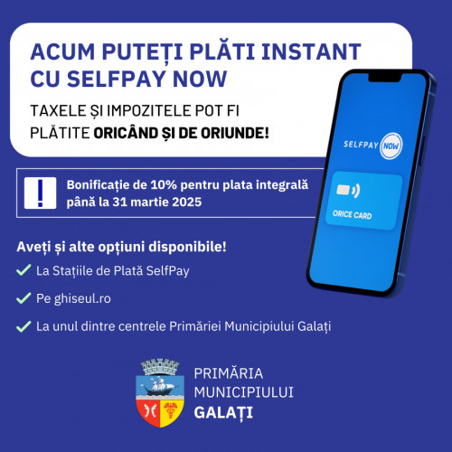 Primăria Galați introduce o nouă opțiune de plată pentru taxe și impozite