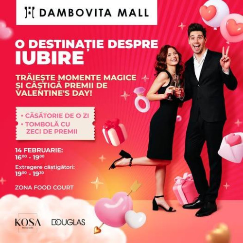 Dambovita Mall sărbătorește dragostea cu premii de Valentine`s Day