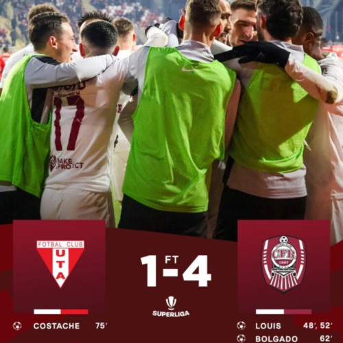 CFR Cluj obține o victorie convingătoare împotriva UTA Arad