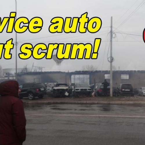 Incendiu devastator la un service auto pe Șoseaua Brăilei