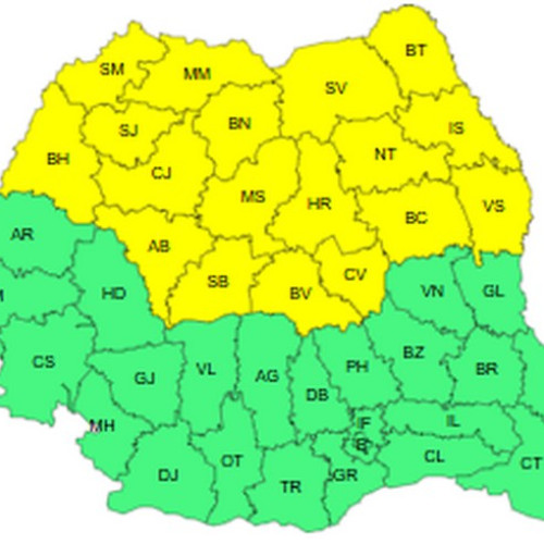Cod galben de vreme rece emis pentru județul Botoșani