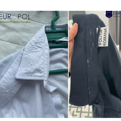 George, tânărul polițist, se plânge de uniforma primită