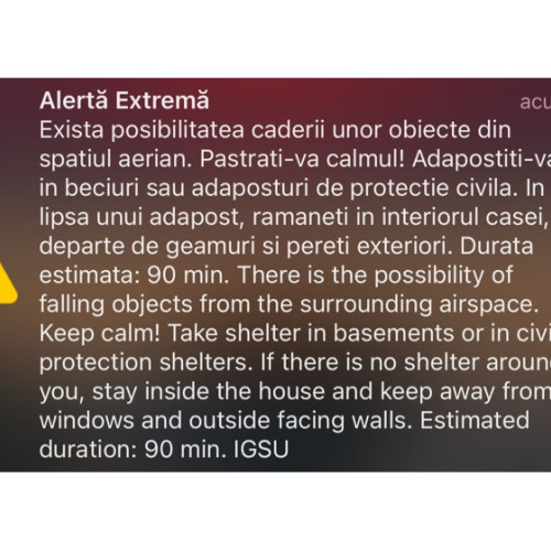 Avertizare RO-ALERT în nordul județului Tulcea