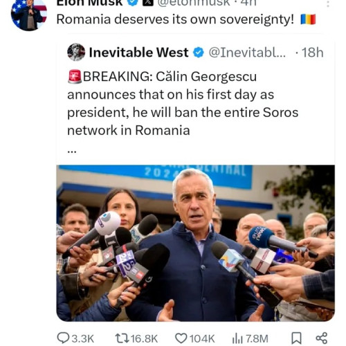 Elon Musk susține interzicerea rețelei Soros în România