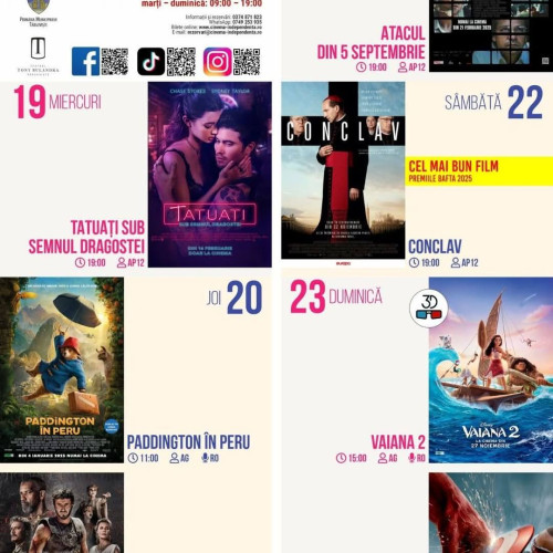 Proiecții captivante la Cinematograful Independenta din Targoviste