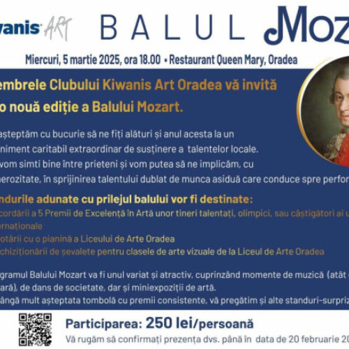 Balul Mozart, eveniment caritabil la Oradea