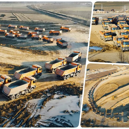 Imagini spectaculoase de pe șantierul Autostrăzii A7 Bacău - Pașcani