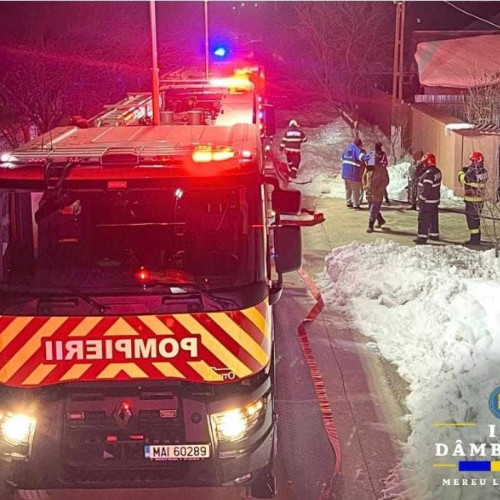 Incendiu în comuna Mogosani, intervenție rapidă a pompierilor
