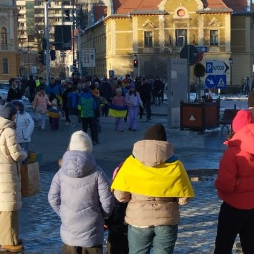 Protest al refugiaților ucraineni în Brașov