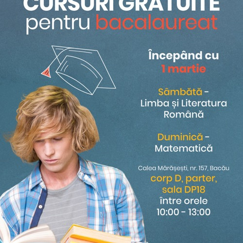 Cursuri gratuite pentru Bacalaureat 2025 la Universitatea "Vasile Alecsandri" din Bacău