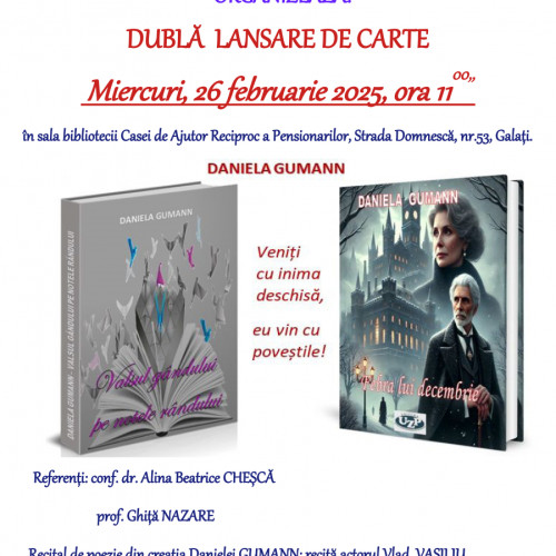 Salonul Cultural Armonii de toamnă prezintă o dublă lansare de carte