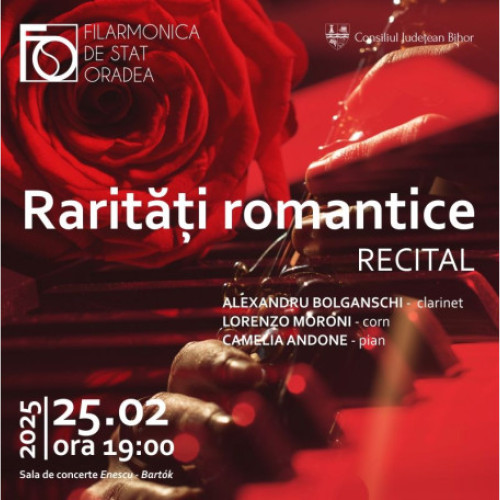 Filarmonica de Stat din Oradea va găzdui recitalul &quot;Rarități romantice&quot;