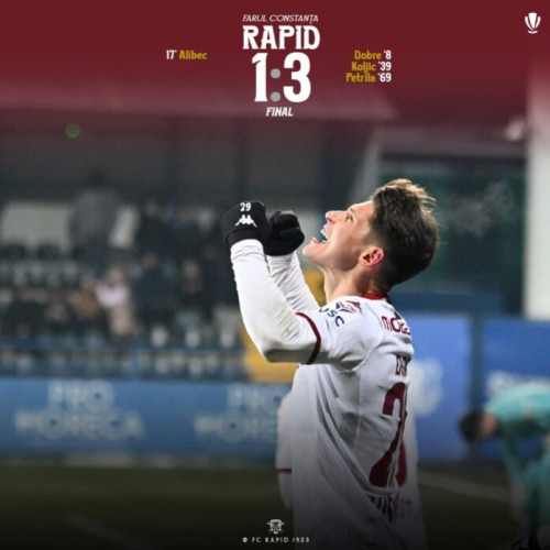 Rapid București câștigă meciul cu Farul Constanța