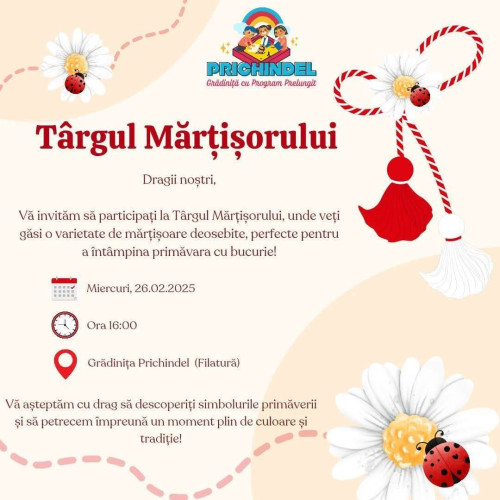 Grădinița "Princhindel" din Pucioasa organizează "Târgul Mărțișorului"
