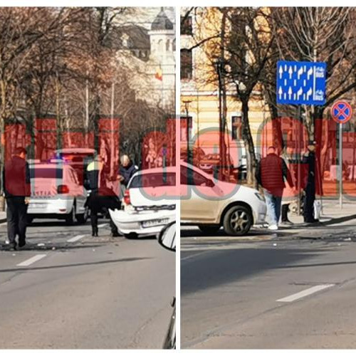 Accident rutier la Cluj-Napoca, între un BMW și o mașină de poliție