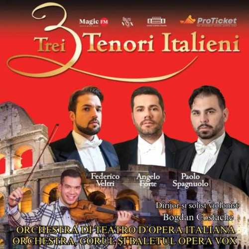 Trei tenori italieni, în concert la Târgoviște