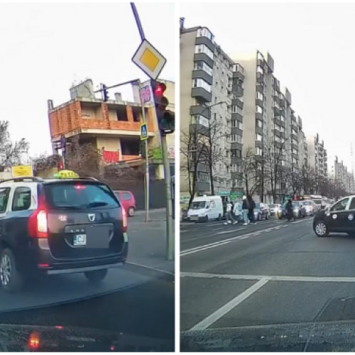 Taximetriștii din Cluj-Napoca fac manevre periculoase în trafic