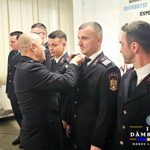 Ceremonie de avansare la ISU Dâmbovița cu ocazia Zilei Protecției Civile